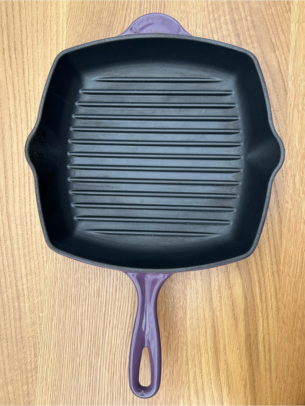 Le Creuset Cassis Purple Enameled Cast Iron Square Grill Pan Skillet
